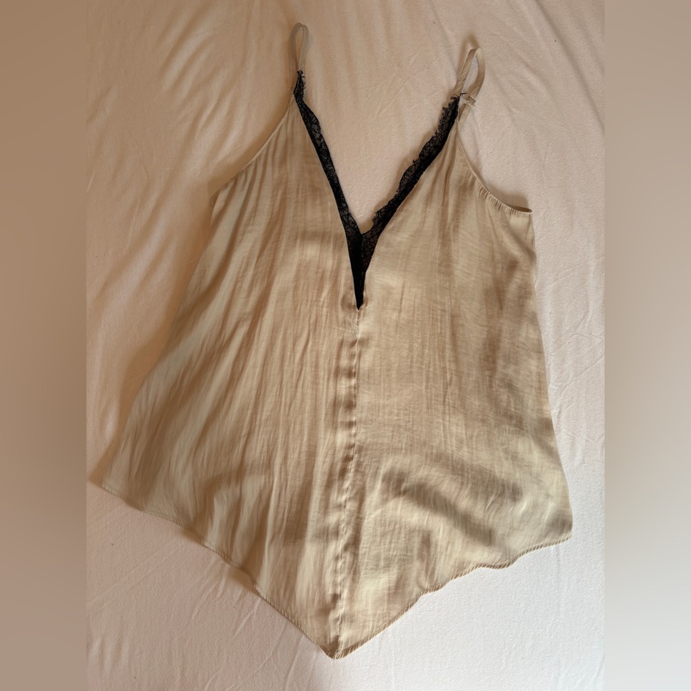 Mustard Seed Cream Silk Top